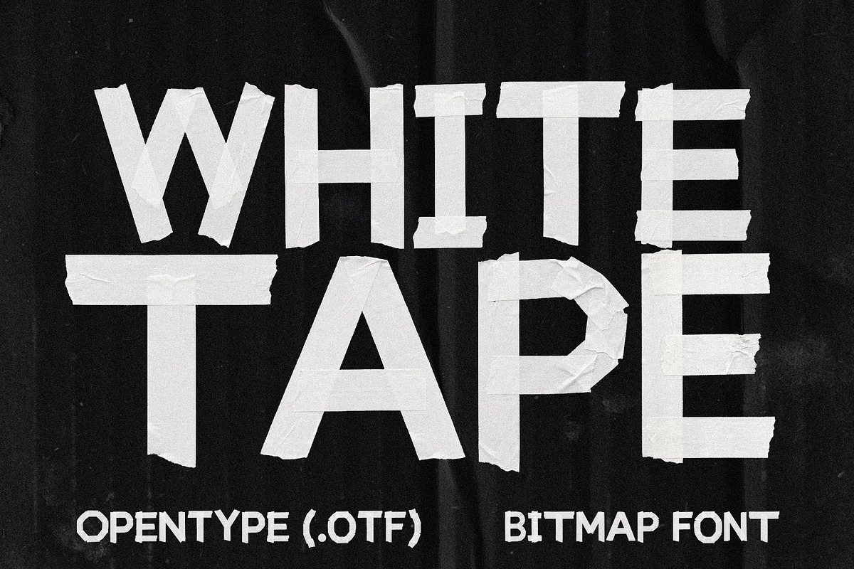 White Tape - Grunge Texture Font, a Sans Serif Font by AndrewPixelType (Photo 1 of 7)
