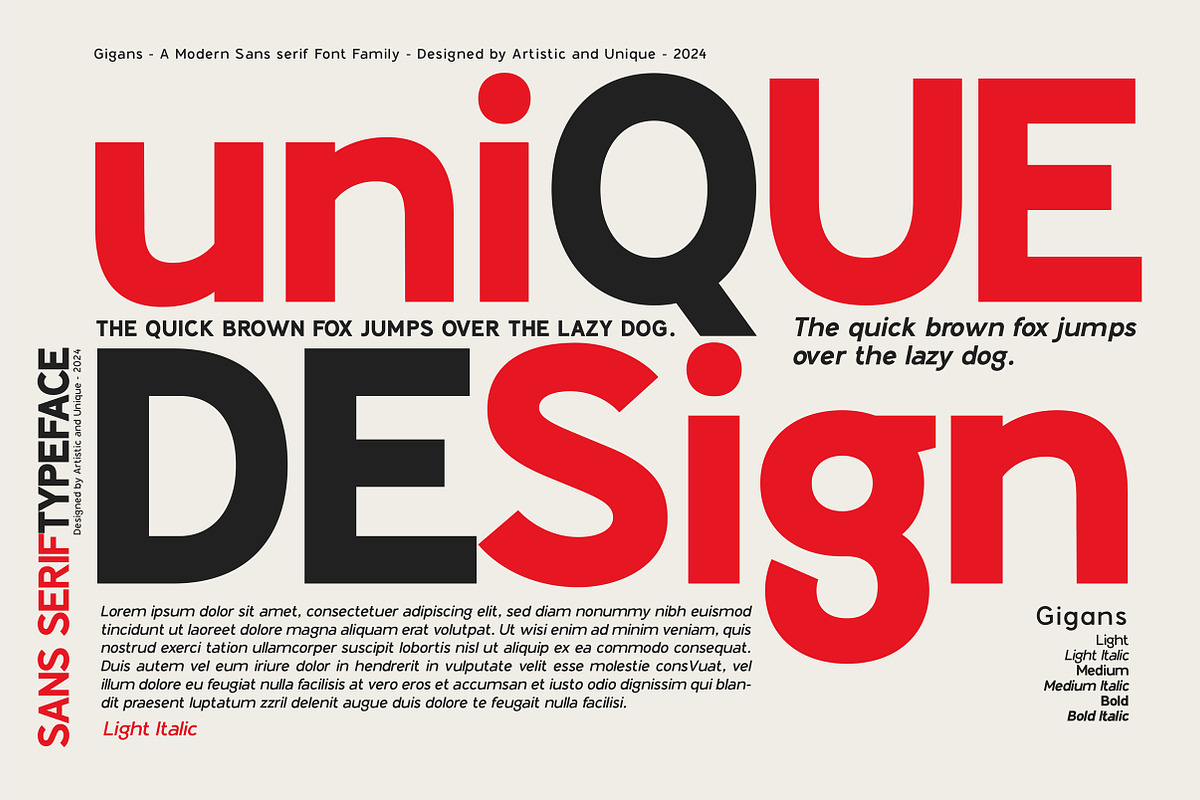 Gigans - Sans serif font family, a Sans Serif Font by Artistic & Unique (Photo 15 of 15)