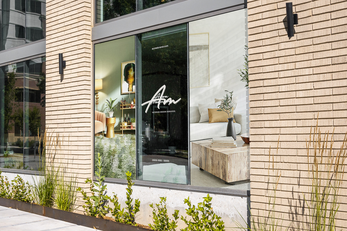 Storefront Window Decal Sign Mockup