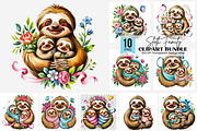 Mother Sloth Holding Baby Sloths PNG, a Graphic by Clipart Bloom (Thumbnail 1 of 11)