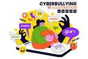 10 Cyberbullying Illustration, a Person Illustration by denayunebgt (Thumbnail 1 of 4)