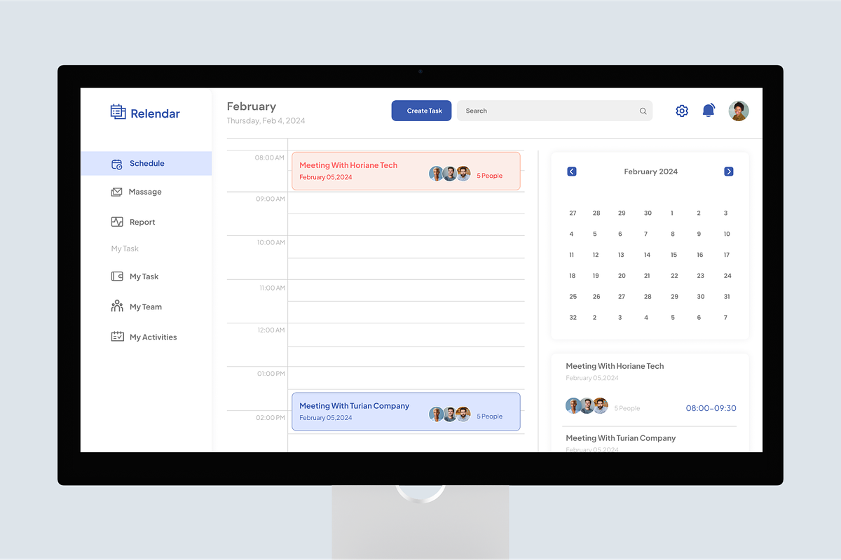 Relendar - Calendar Dashboard, an UI Kit Template by Annora Studio (Photo 5 of 6)