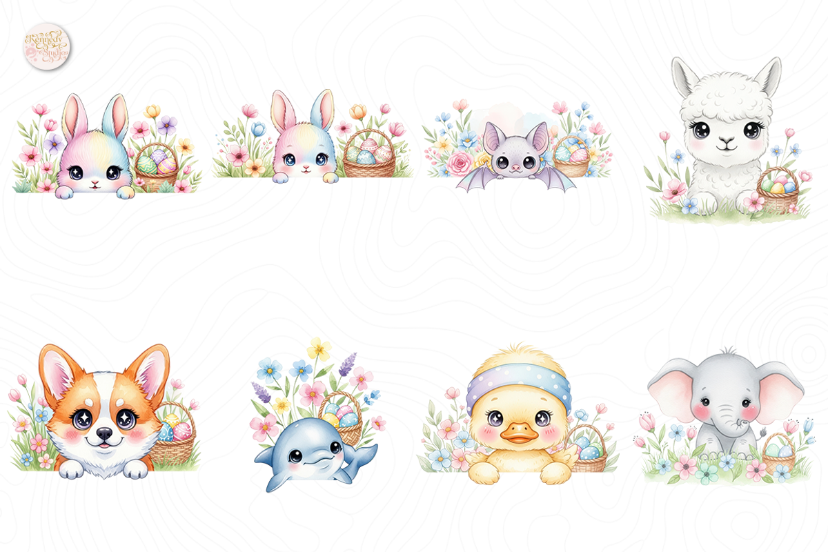 Easter Bunny Peeking Out PNG Clipart, an Animal Illustration by KennedyStudio (Photo 2 of 5)