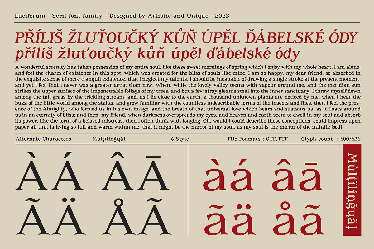 Luciferum - Serif font family, a Serif Font by Artistic & Unique (Photo 8 of 15)