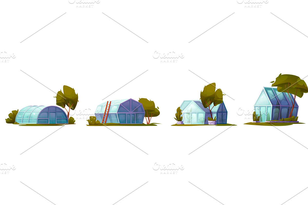 Cartoon greenhouse garden cartoon, an Illustration by art PVP - market