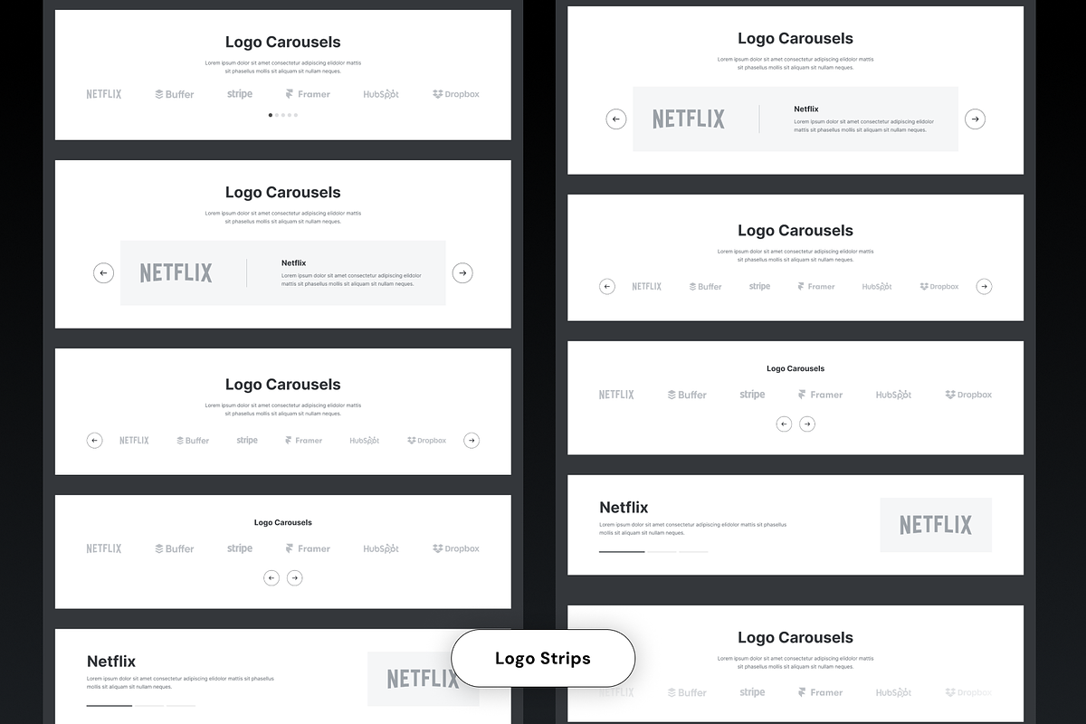 Unique Website Sections Kit in Figma, a Wireframe Template by nwdigitalstore (Photo 9 of 14)