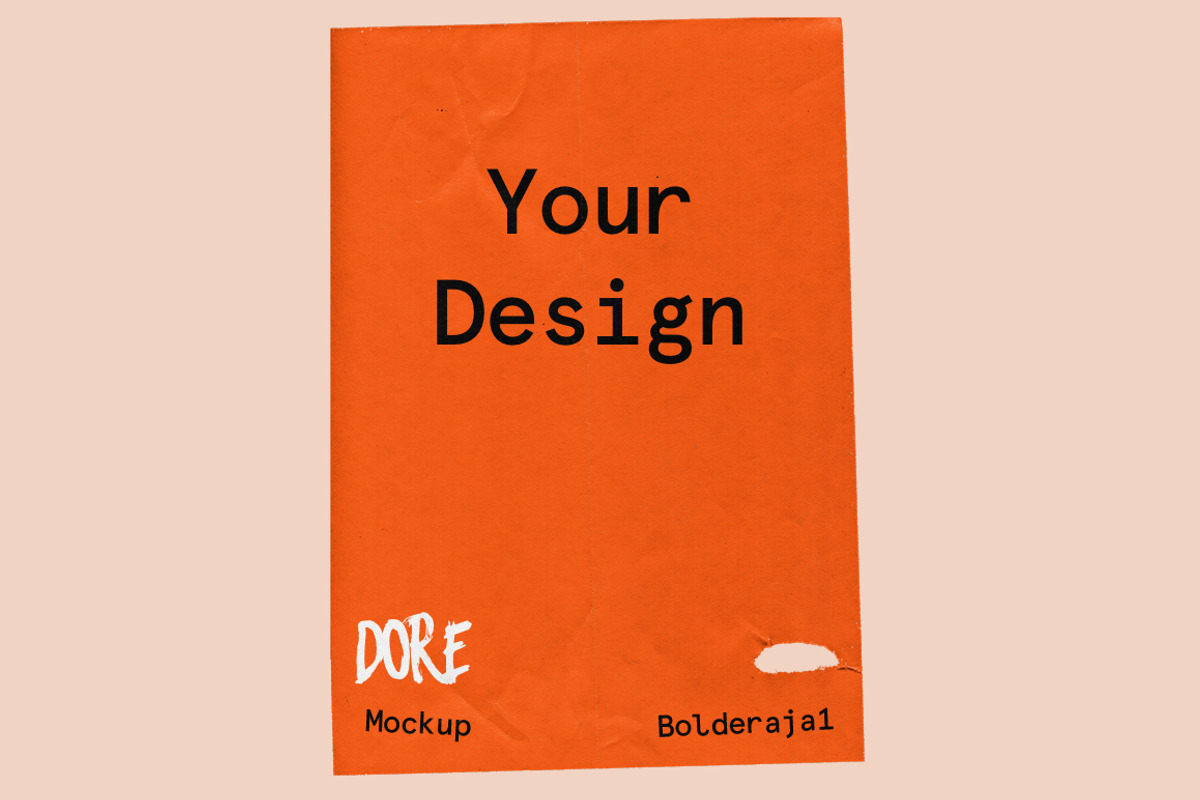 Dore - Wrinkle paper mockup, a Product Mockup by Bolderaja1 Studio (Photo 7 of 8)