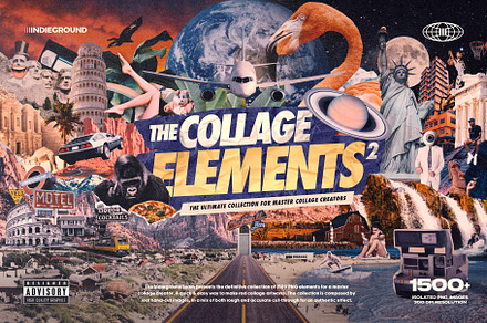 1500+ Collage Elements Creator Kit, an Object Graphic by Indieground Design Inc.