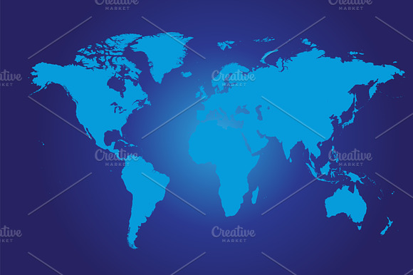 World Map Flat Blue