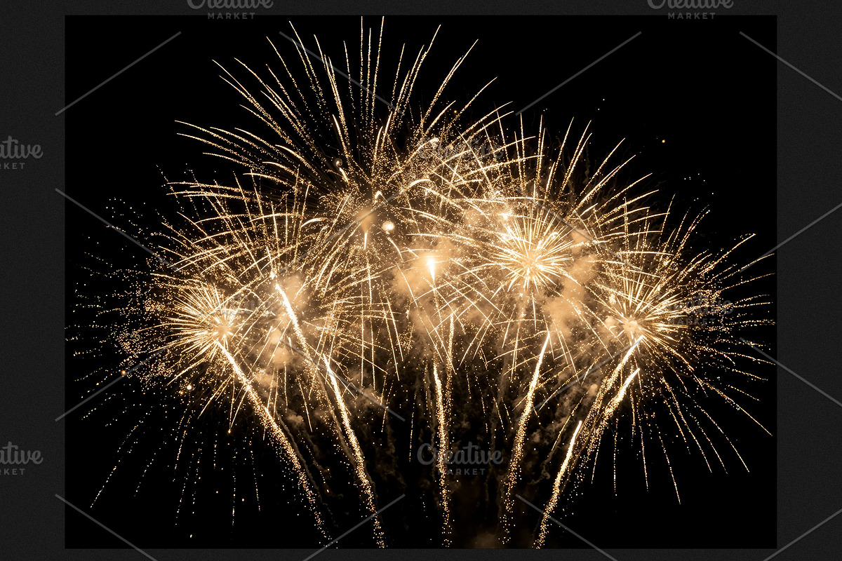 40 Golden Firework Festive Overlays, a Texture Graphic by smishura