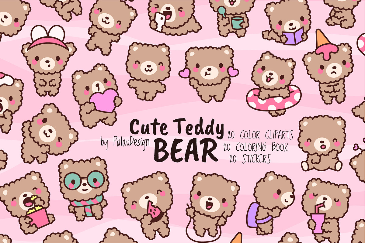 Cute Kawaii Teddy Bear Character, an Animal Illustration by Palau (Photo 1 of 12)