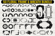 50 Floral Frame & Wreath Bundle, an Illustration by BIPLOB EXPERT (Thumbnail 1 of 4)