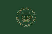 Morning Cafe Logo Beverage Badge, a Branding & Logo Template by Signatoro (Thumbnail 1 of 2)