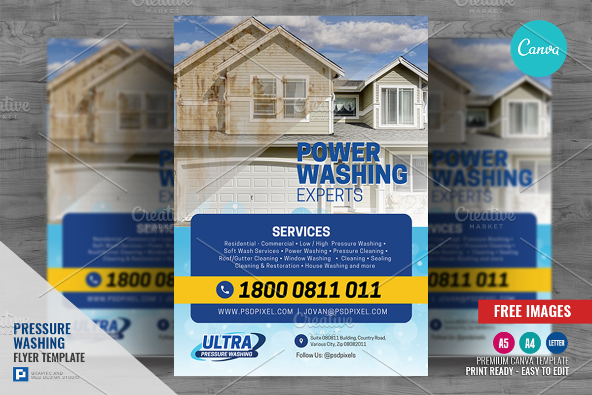 Power Cleaning Services Canva Flyer, a Flyer Template by PSDPixel (Photo 1 of 4)