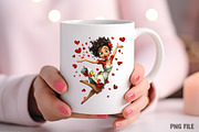 Whimsical Valentine Girl Clipart Png, an Illustration by Craft Nest (Thumbnail 7 of 11)