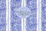 Blue Floral Vertical Seamless Border, a Pattern Graphic by SirenaArt (Thumbnail 1 of 10)