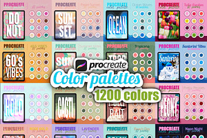 Procreate Color Palettes-1200 Colors