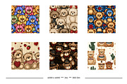 Teddy Bears in Retro Art Styles, a Pattern Graphic by karenfoleyphoto (Thumbnail 10 of 13)