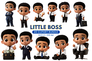 Little Boss Cute Boy Clipart SET, a Person Illustration by ninakosh (Thumbnail 1 of 10)