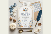 Blue Pumpkin Baby Shower Invitation, an Invitation Template by FakhiiDesigns (Thumbnail 1 of 5)