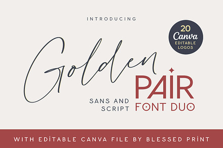 Golden Pair - Font Duo for Canva, a Sans Serif Font by Blessed Print