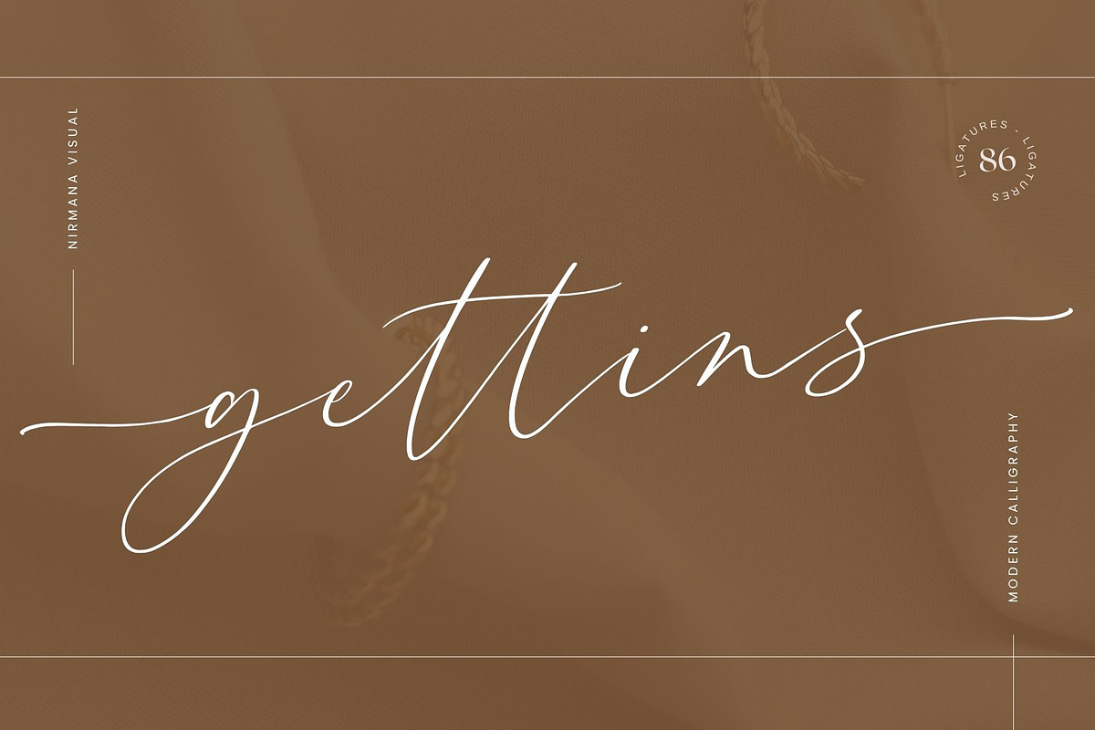 Gettins - Modern Calligraphy Script, a Script Font by Nirmana Visual (Photo 1 of 14)