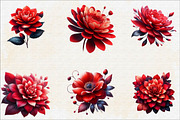 Watercolor Red Flowers Sublimation C, an Illustration by SVGArt (Thumbnail 2 of 7)