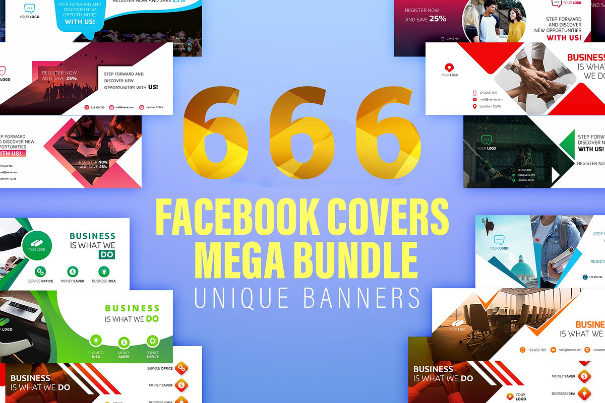 666 Facebook Covers Templates, a Social Media Template by UNIK Agency (Photo 1 of 69)