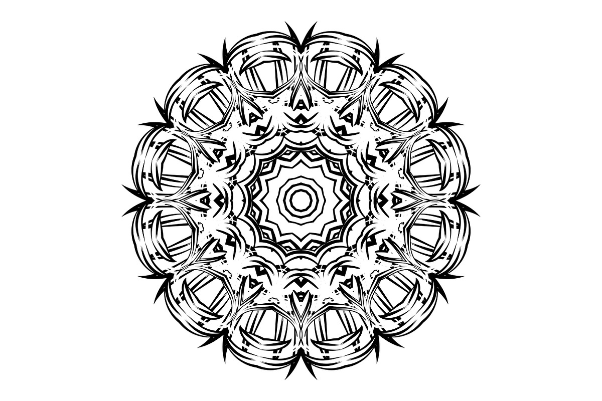 Ornamental Black White Mandala Pack, a Decorative Illustration by NJ Himel (Photo 58 of 103)