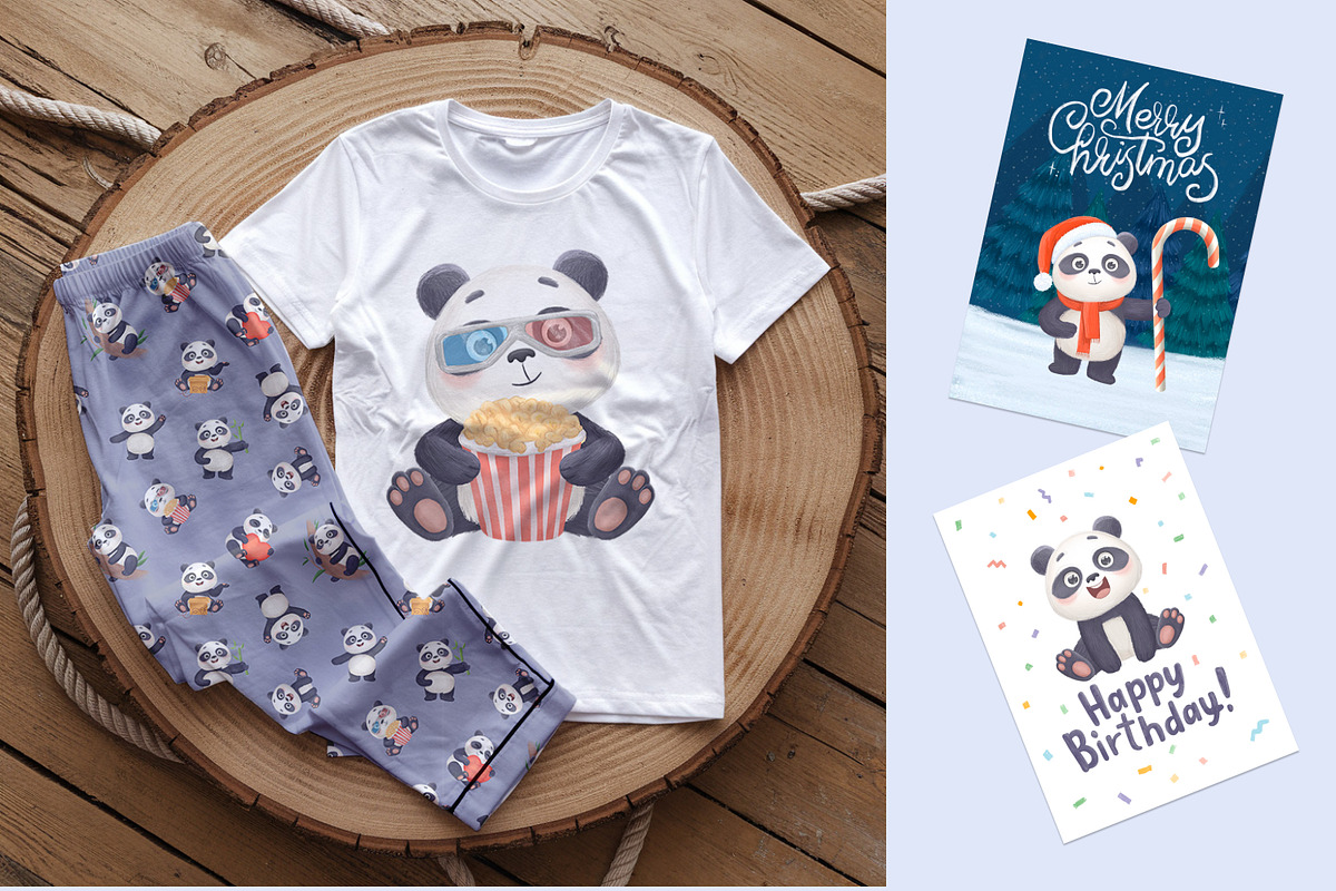 Cute Panda Clipart Set, an Illustration by LikaYu (Photo 8 of 8)