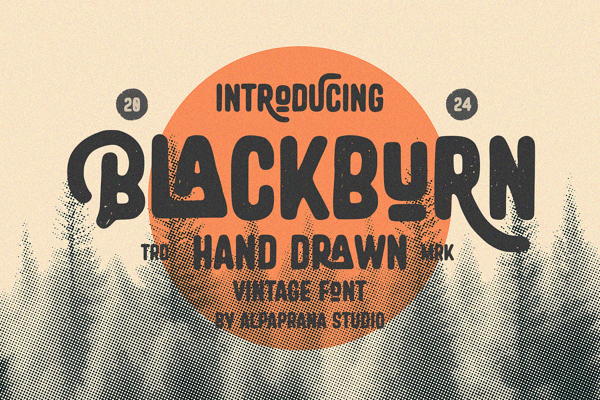 Blackburn - Vintage Font, a Script Font by Alpaprana (Photo 1 of 13)