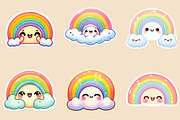 Kawaii Rainbow Stickers PNG, an Illustration by Creative Art (Thumbnail 6 of 9)