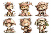 Whimsical Easter Cats Clipart, an Illustration by Daily.Designs (Thumbnail 5 of 8)