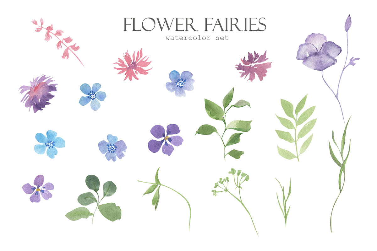 Flower fairies. watercolor set, an Illustration by Love Watercolor Store (Photo 5 of 8)
