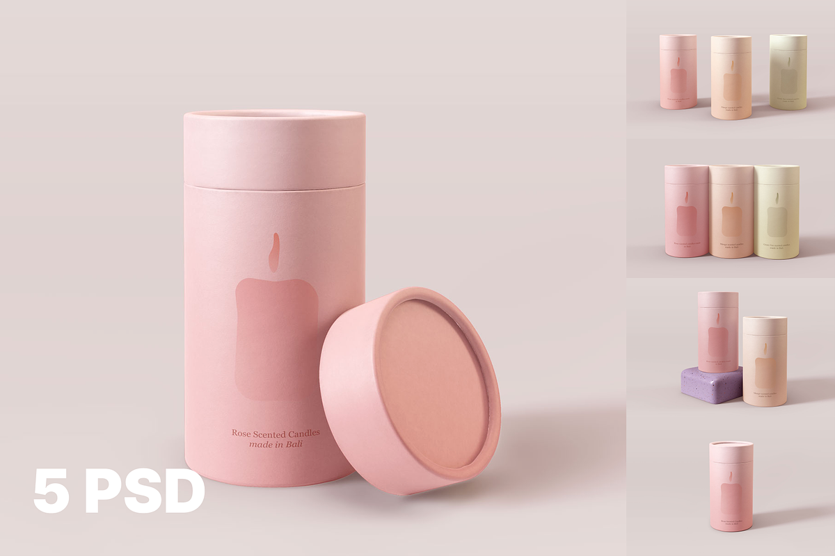 Paper Tube Mockup, a Packaging Mockup by GraphicWave (Photo 1 of 6)