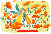 Fairy Under The Flowers, an Illustration by Arie Clares (Thumbnail 3 of 7)