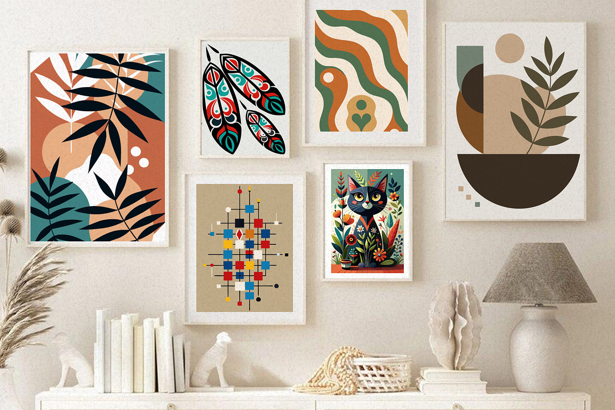 Modern Digital Wall Art Bundle, a Wallpaper Graphic by Helospace (Photo 6 of 10)