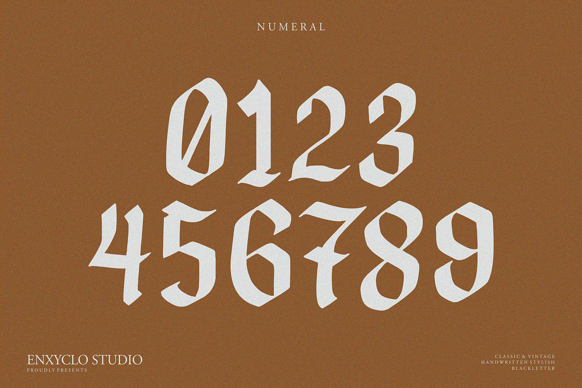 NCL Fegakines - Stylish Blackletter, a Blackletter Font by Enxyclo Studio (Photo 12 of 15)