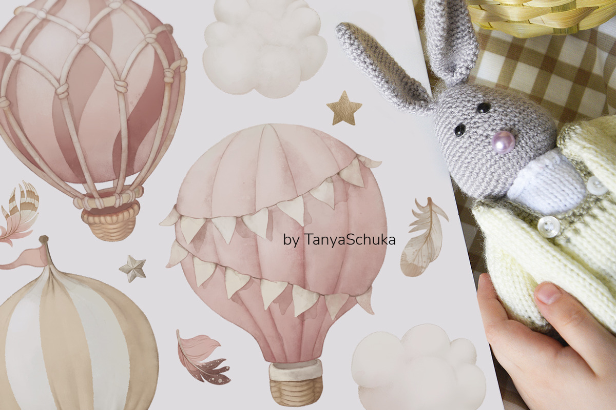 balloon Watercolor Graphics patterns, an Animal Illustration by TanyaSchuka (Photo 3 of 10)
