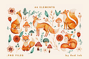 Fox Illustration Fall Watercolor, an Animal Illustration by Red Ink (Thumbnail 3 of 9)