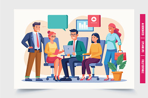 Business professionals meeting, a Finance Illustration by Tanuart