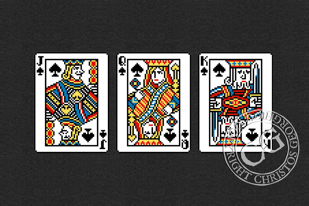 Pixel Art Novelty Playing Card Deck, an Object Graphic by Christos Georghiou (Photo 4 of 10)