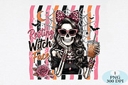 Resting Witch Face Skeleton PNG, a Seasonal Illustration by Daily.Designs (Thumbnail 1 of 5)