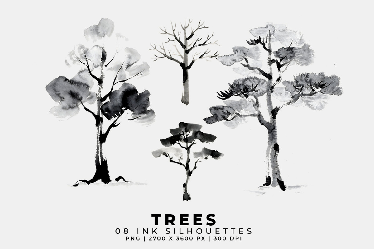Tree Ink Silhouettes, an Object Graphic by Digital Art Creations (Photo 3 of 5)