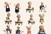 FUNNY OLD LADIES WITH DRINK CLIPART, a Person Illustration by Daring Digies (Thumbnail 4 of 10)