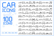 Car and Vehicle Line Icons Bundle, a Transportation Illustration by Designfour (Thumbnail 1 of 8)