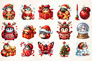 Christmas Cute Ladybug Clipart, an Illustration by Rose Art (Thumbnail 2 of 4)