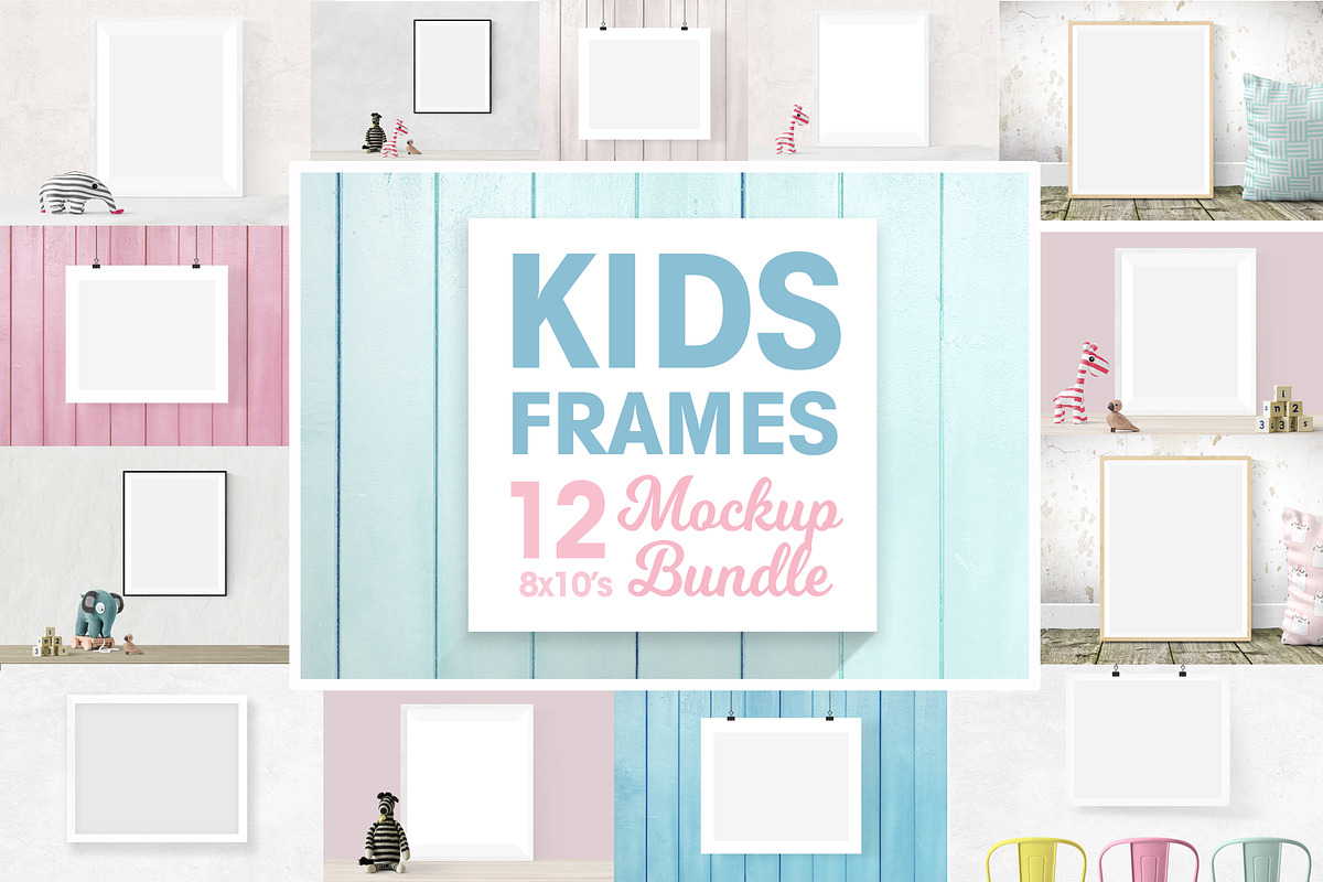 kids frame mockup 8x10 bundle, a Mockup by PinkJellyfish (Photo 1 of 14)