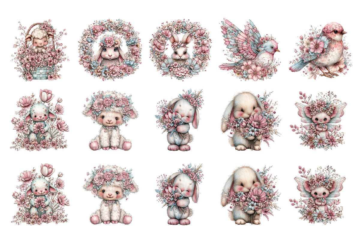 Spring Clipart Cute Spring Animals, an Illustration by GatewayDesign (Photo 3 of 3)