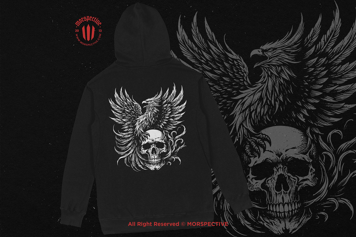 10 Bundle Dark Art Phoenix Bird, an Illustration by Morspective (Photo 4 of 7)